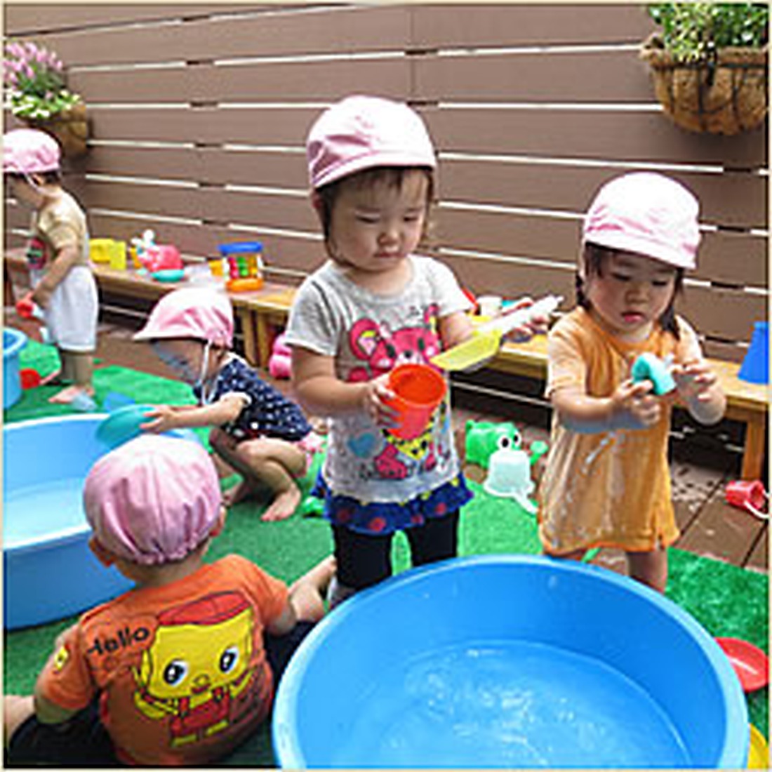 水遊びを楽しみます